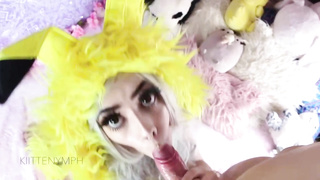 Whorey Pikachu doll is throating schlong like a real professional, before getting inserted with it