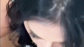 Insatiable brown-haired is throating her favourite fake penis in front of the camera, just for joy