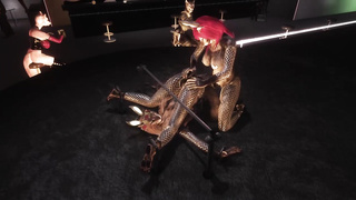 Smoking steamy nymphs are having tons of joy with each other in a Crimson Robin Lounge