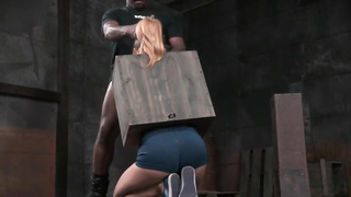 Crazy platinum-blonde stunner loves to get pulverized while confined, because it perceives so great like that