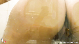 Tattooed light-haired is fellating bone in the douche and liking it a plenty of, before even getting poked