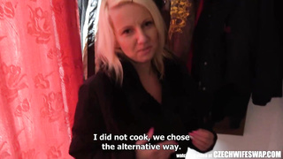 Czech blond is always in the mood to wank or have intercourse, until she blows a load