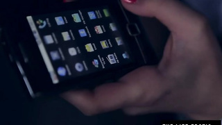 Nerdy dark haired with glasses is fingerblasting her trimmed vulva and smoking, in the middle of the night