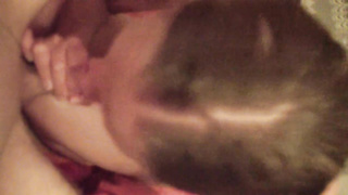 Whorish, first-timer stunner is providing a sucky-sucky to her fresh paramour, before railing his rock hard lollipop