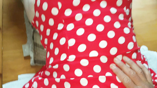 Sexy babe in sexy dress