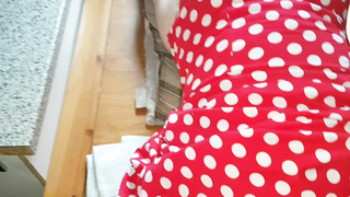 Sexy babe in sexy dress