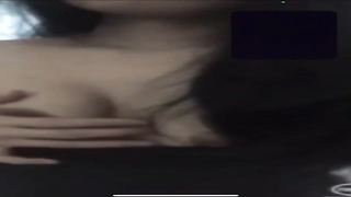 Crazy woman is about to begin tugging in front of the camera, just for joy