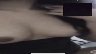 Crazy woman is about to begin tugging in front of the camera, just for joy