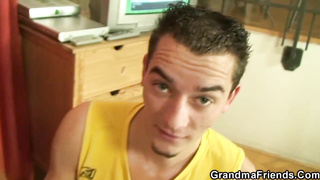 Lush mature in lacy, white undies is in the mood to deepthroat chisel and get banged