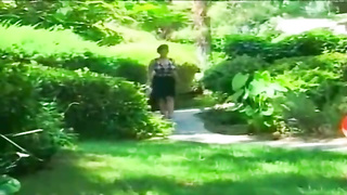 Dafne Rosen uses her ginormous knockers to entice her neighbor into steaming summer boning in the garden