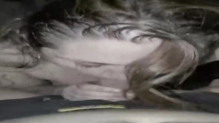 Her perspiring towheaded hair is falling on her face while she bj's his hard-on yet Sunshine never stopped