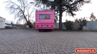 Her white lace undies were suspending from his man-meat while blondie German stunner become his individual cowgirl