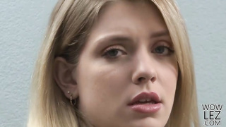 Sloppy minded blondie Elsa Jean woos her big-boobed mate to slurps her edible cunt, till she spunk