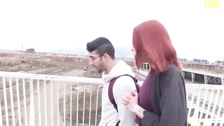 Muddy minded ginger-haired Silvia Rubi picked up a stranger in the city to plows her, in 3some