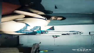 Obese first-timer brown-haired like the attention her neighbour gives her so she rails his trunk on armchair