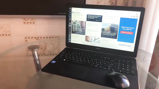 Uber-Cute dark-haired is gargling rod and getting boinked on the table, in the middle of the day