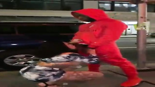 Shameless inked big-titted cougar is screwing her black paramour on the streets like nobody’s witnessing