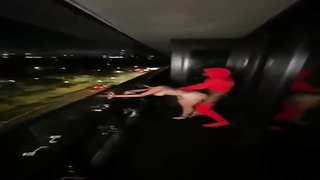 Shameless inked big-titted cougar is screwing her black paramour on the streets like nobody’s witnessing