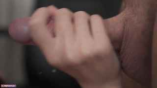 Sensuous hotty gives her pal a lovely slow blow-job before he fukcs her entirely smooth-shaven cock-squeezing slit