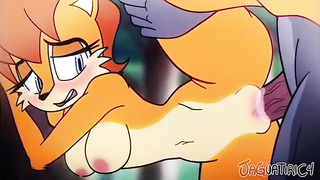 Animation kitty Sally is having kinky hump with her unshaved extraterrestrial pal, Sonic The Hedgehog