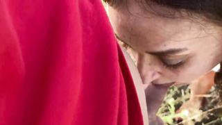 COUGAR oral damsel Alina Tumanova fellates on the highway with passing vans