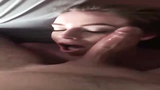 Ravishing dark-haired is deep throating a ample weenie and hoping to get a large facial cumshot money-shot