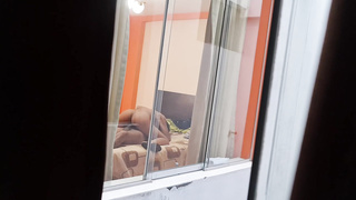 Insatiable dude was caught on gauze while he was humping his neighbor's wifey, the other day