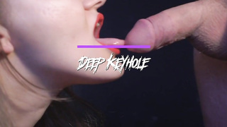 Accomplished stunner is throating a rock firm shaft while getting on all fours on the floor, just for joy