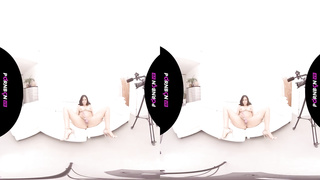 4K VR Canela Flesh colombian porno actress strokes to bust in virtual reality Latina enormous bumpers oculus mobile spurting climax woman raw