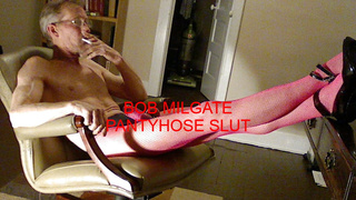 ROBERT RICHARD MILGATE- PINK FISHNET PANTYHOSE AND BLACK HIGH HEELS