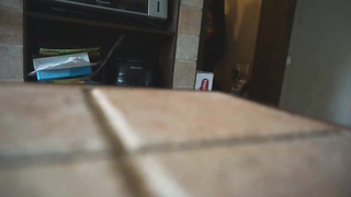 Wild stunner with a flawlessly shaven slit is romping a table and getting prepared to spunk