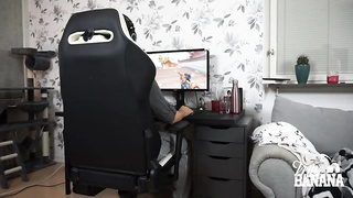 Petite boobed light-haired doll, Miss Banana got a cum shot after railing a rock rigid salami