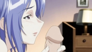 Animation stunner with crimson hair and large orbs is munching explosions of new jizm after fellating beefstick