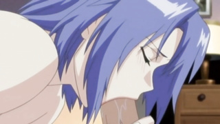 Animation stunner with crimson hair and large orbs is munching explosions of new jizm after fellating beefstick