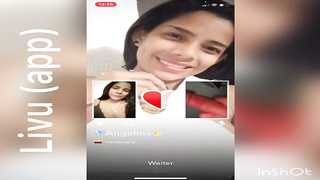 Crazy man is demonstrating his rock rock-hard knob to various women, duringa vid talk