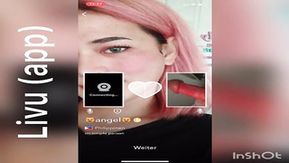 Crazy man is demonstrating his rock rock-hard knob to various women, duringa vid talk