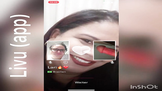 Crazy man is demonstrating his rock rock-hard knob to various women, duringa vid talk