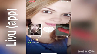 Crazy man is demonstrating his rock rock-hard knob to various women, duringa vid talk