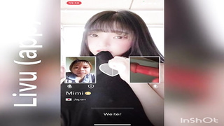 Crazy man is demonstrating his rock rock-hard knob to various women, duringa vid talk