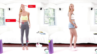 Slender light-haired fuckslut, Payton Avery is bellowing while getting penetrated from the back, in the room