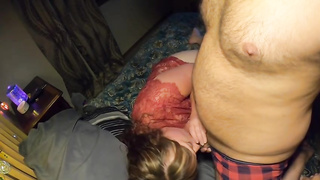 Provocative doll is dressed in lacy underwear while getting romped, in the middle of the night