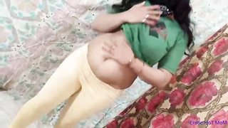 Lush Indian cougar is dancing in front of the camera and rubbing her hefty tits