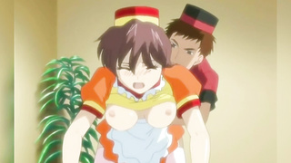 Tastey brown-haired from a hamburger store is permanently getting pounded while at work and loving it