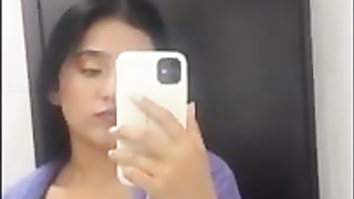 Infatuating black-haired is getting well-prepped to have a bathroom, but first-ever she wants to take some selfies