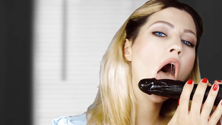 Blue- spotted ash-blonde from a Westworld parody was programmed to blow black fuck-sticks, until they spew out