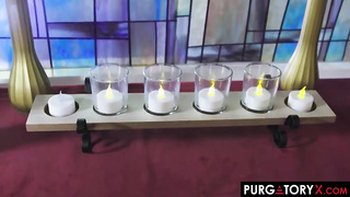 Super-Naughty priest is about to slurp vulva and screw Chloe Amour, until she embarks shrieking from delectation