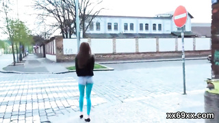 Medic gawps hymen check-up and cherry woman railing