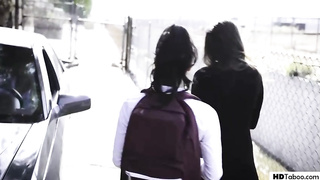 Frolic school damsel is having her very first 3some with a married duo from the vicinity