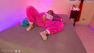 Costume Play Diminutive Teenage Takes off his Pajama