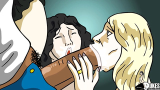 Animation femmes, Mrs Keagan and her whorish buddy can't wait to share a monstrous, black boner